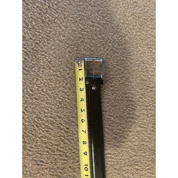 Class Lopez Belt Black Mens Sz 46 Leather Silver Buckle 1 3/8" - Picture 8 of 10